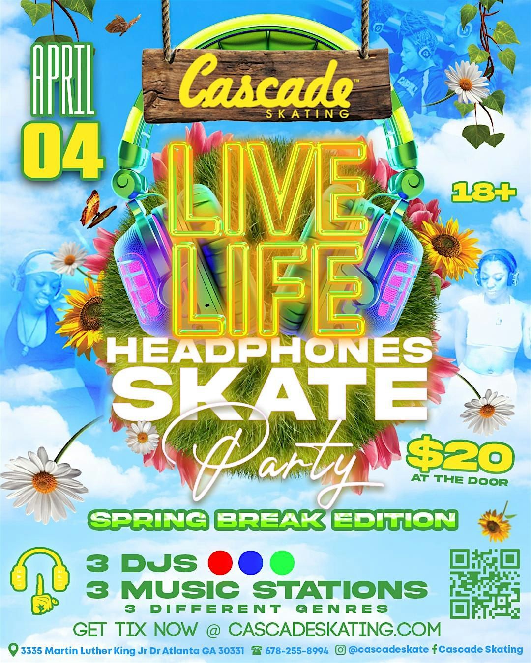 Cascade Live Life Headphone Skate Party - Spring Break Edition