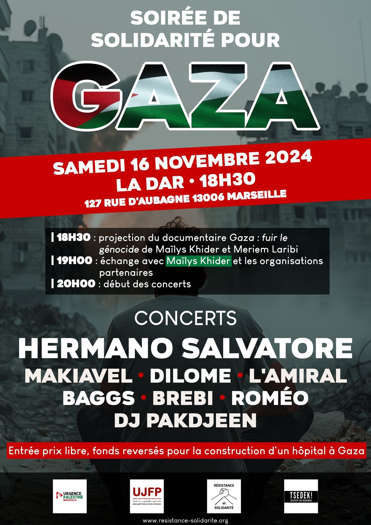 Soir\u00e9e de solidarit\u00e9 pour Gaza