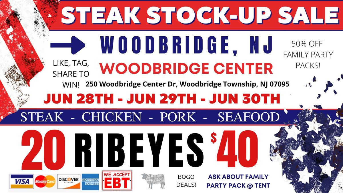 FINAL WEEKEND! 20 RIBEYES $40\/ Huge Truckload Meat Sale - WOODBRIDGE, NJ - WOODBRIDGE CENTER