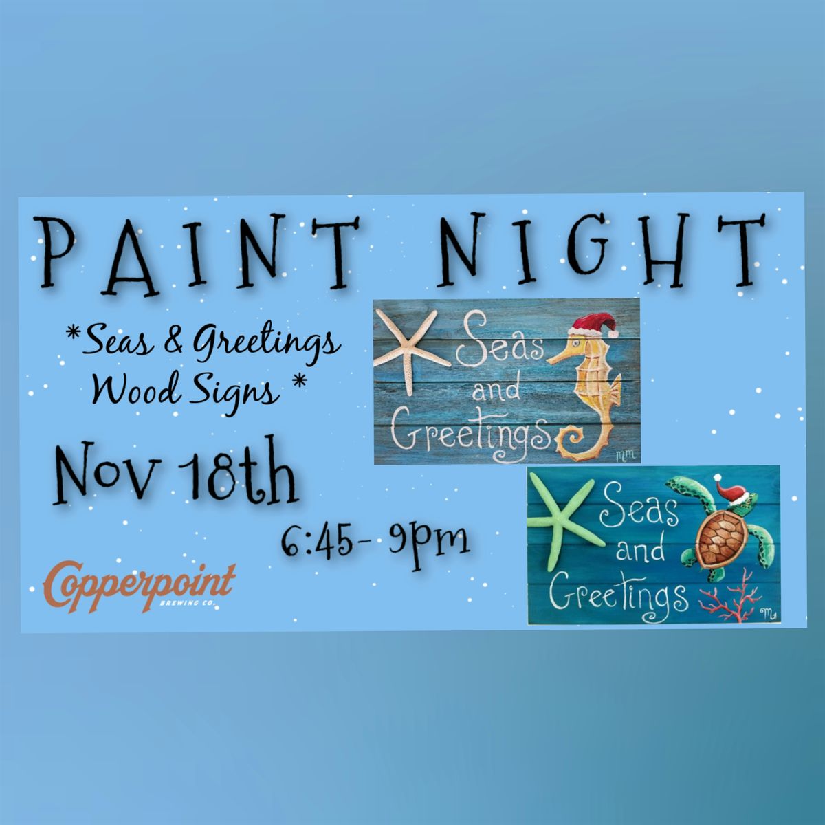 Seas & Greetings Pallet Paint Night