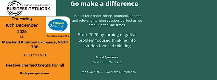 December Business Breakfast - Go Make a Difference!