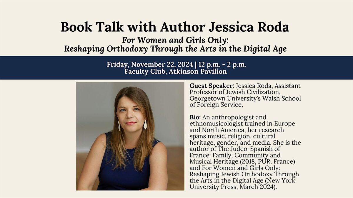 Book Talk with Author Jessica Roda