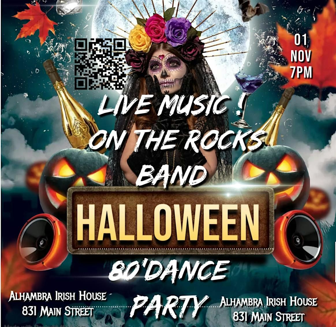 The best of 80\u2019 Halloween Dance Party. Live rock band On the rocks.