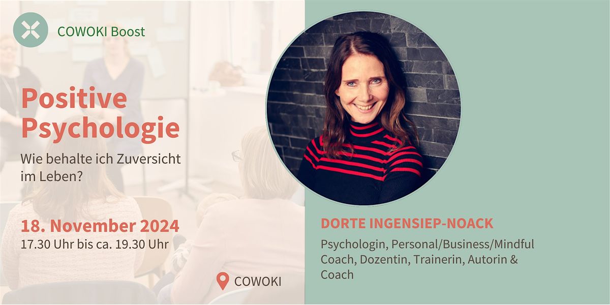 COWOKI Boost - Vortrag "Positive Psychologie" von Dorte Ingensiep-Noack