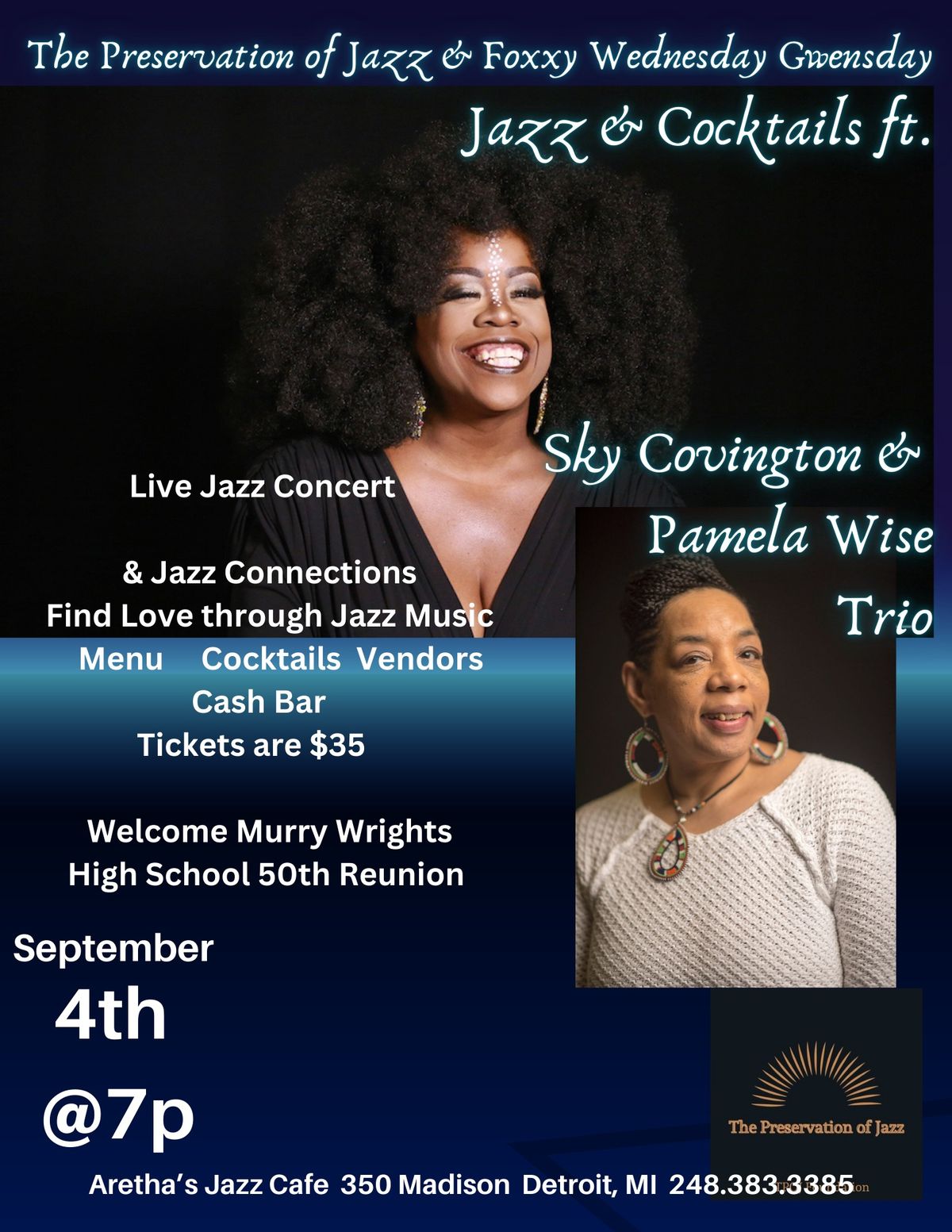 Foxxy Gwensday Wednesday & Jazz & Cocktails ft. Sky Covington & Friends 