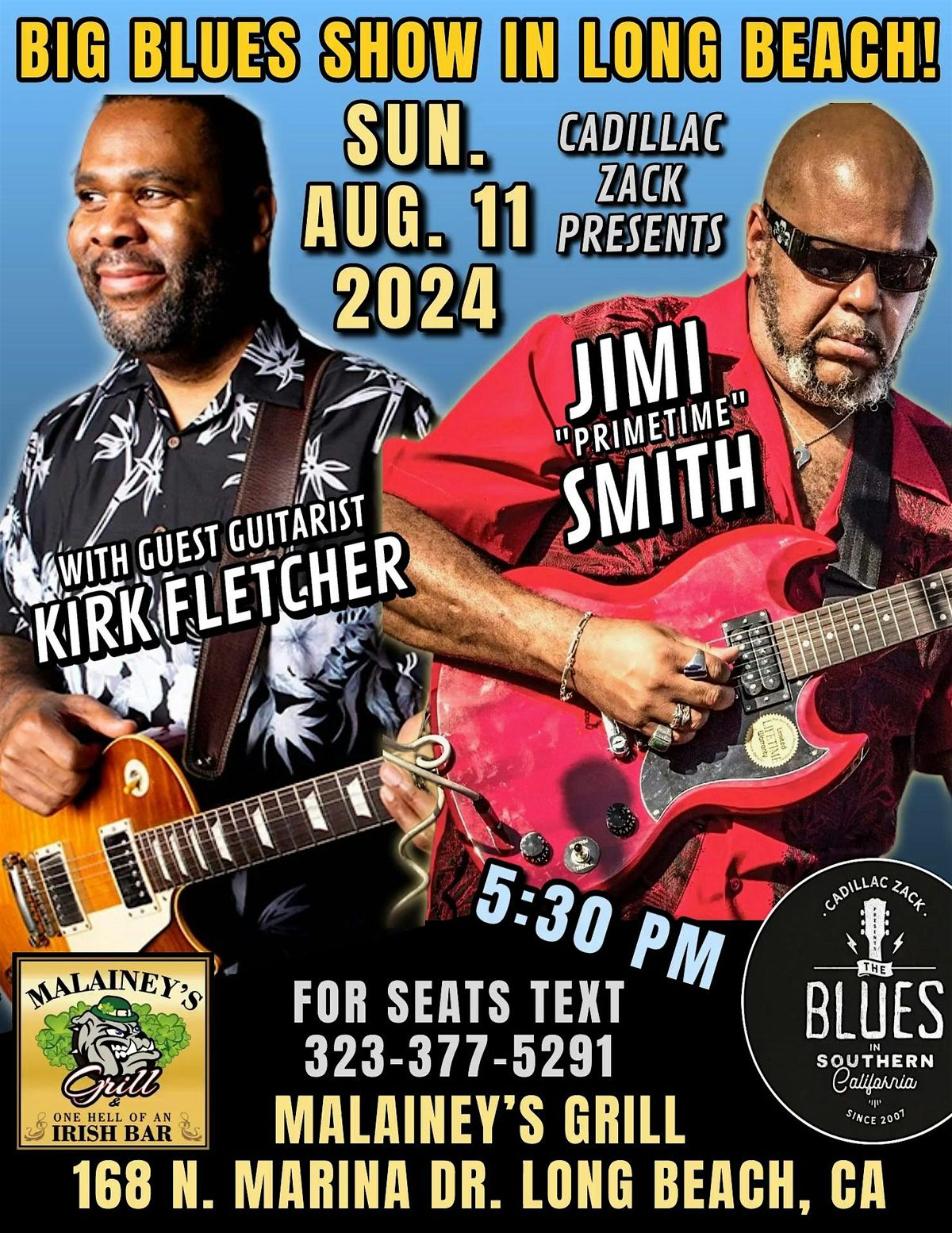 JIMI "PRIMETIME" SMITH & KIRK FLETCHER - Blues Greats - in Long Beach!