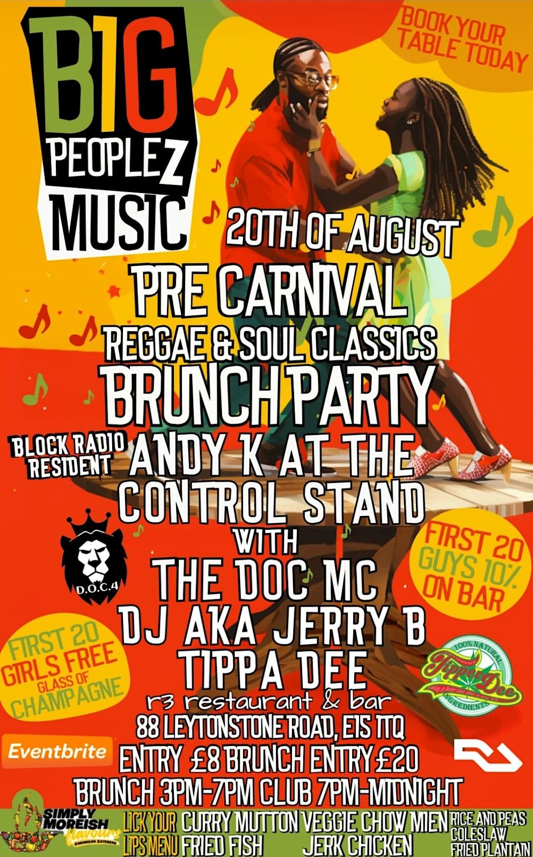 BIG PEOPLEZ  PRESENTS  A PRE CARNIVAL SUNDAY BRUNCH & DANCE