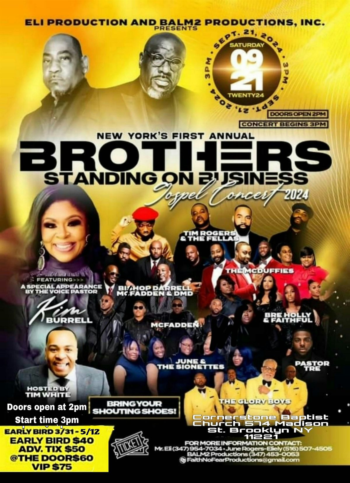 New York's Annual Brothers Standing on Business Gospel Concert 2024