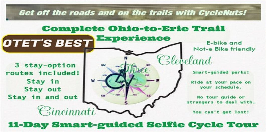OTET'S BEST Experience. 11-day Ohio-to-Erie Trail Smart-guided Tour