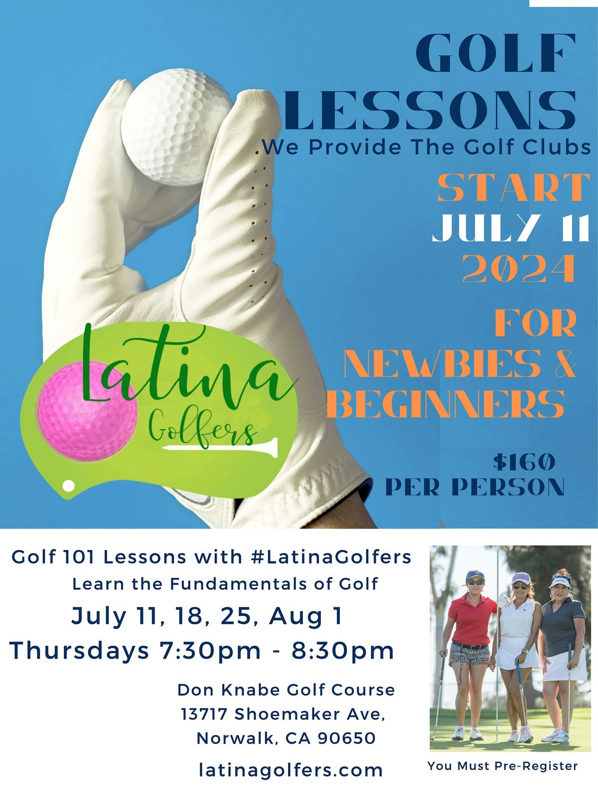 Latina Golfers Beginner  Golf Lessons Don Knabe Golf Center Thursdays