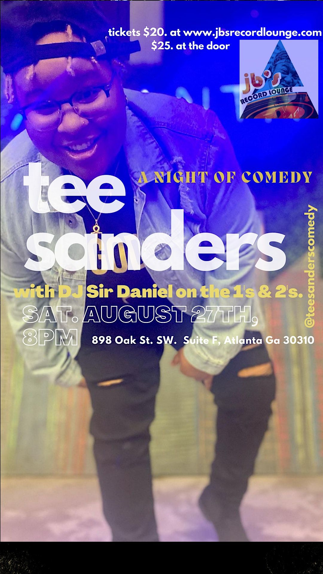 JB's Record Lounge presents.... Comedian Tee Sanders