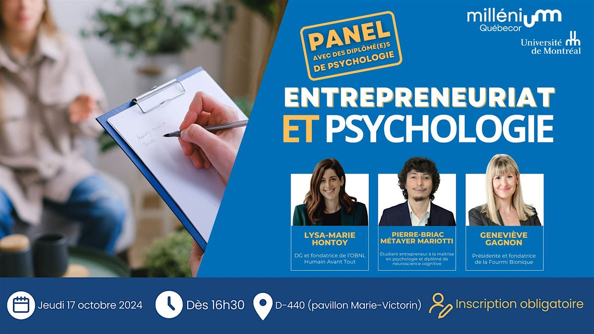 Panel : Entrepreneuriat et Psychologie