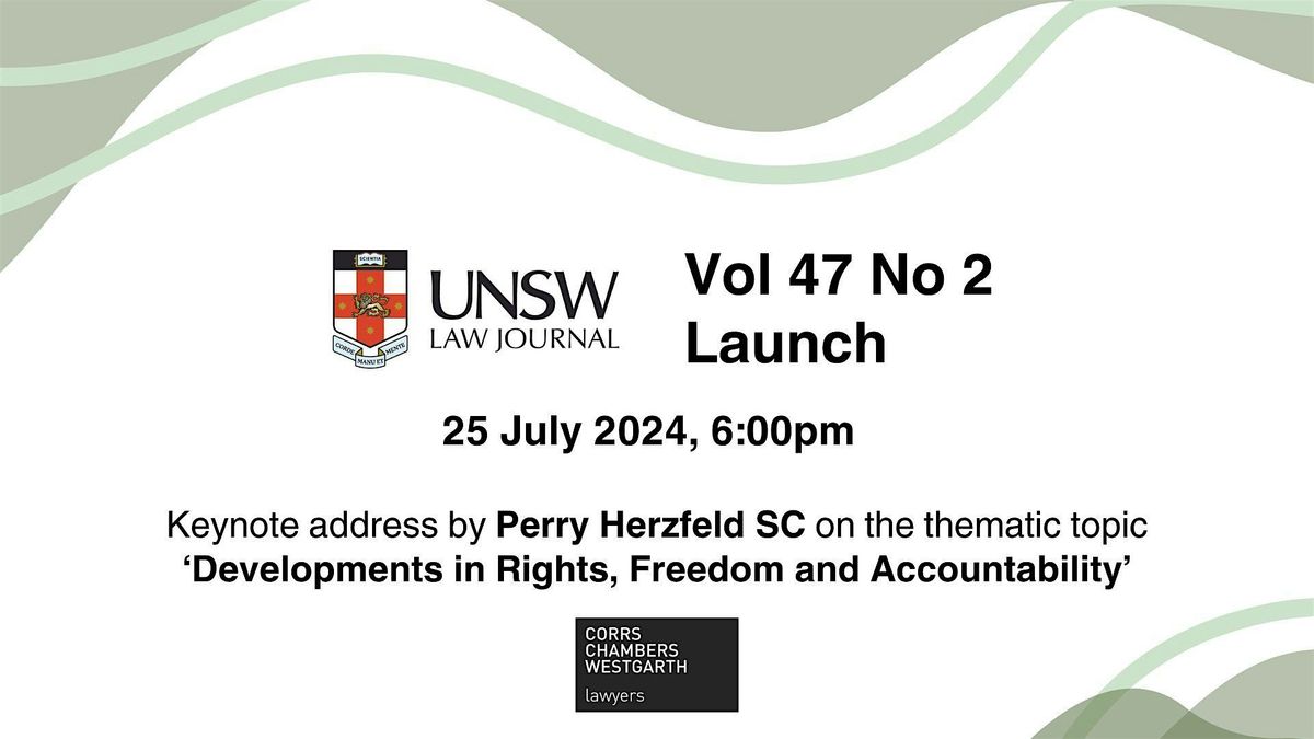 UNSW Law Journal Issue 47(2) Launch