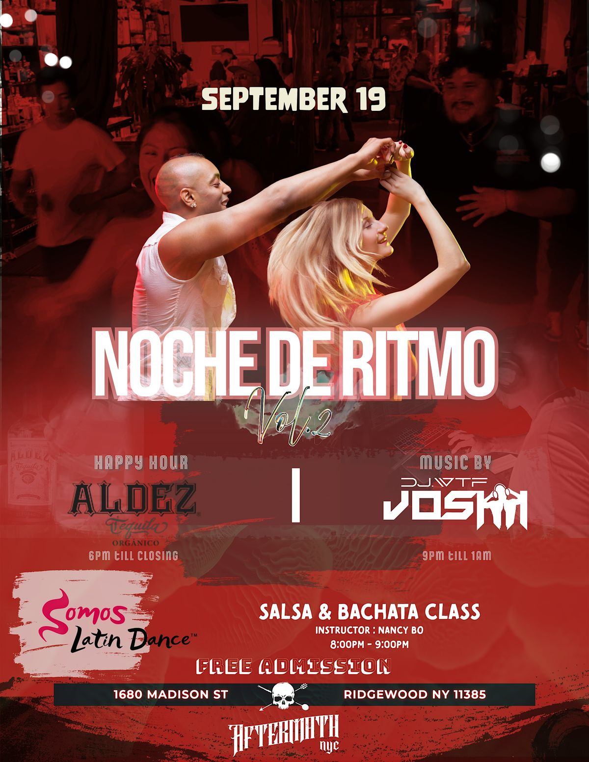 Noche De Ritmo * Vol. 2 * (Salsa & Bachata Social) FREE SALSA CLASS !!