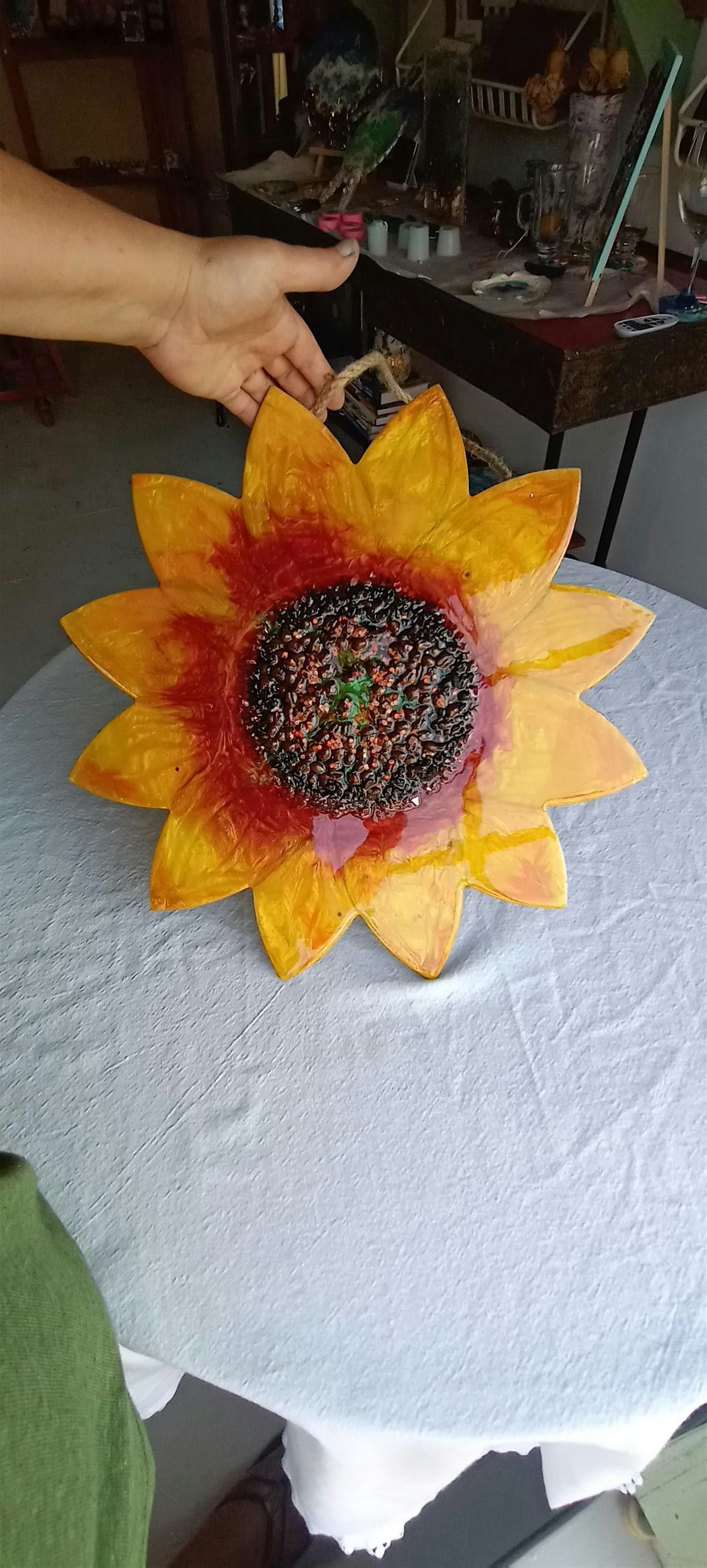 Resin Sunflower cheeseboard or sign