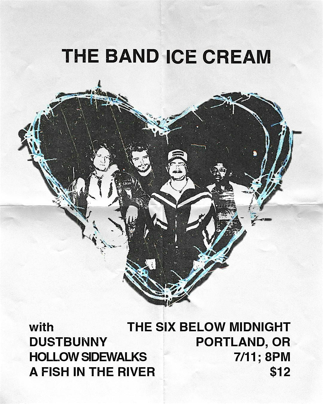 The Band Ice Cream with Dust Bunny and Hollow Sidewalks+A Fish In The River