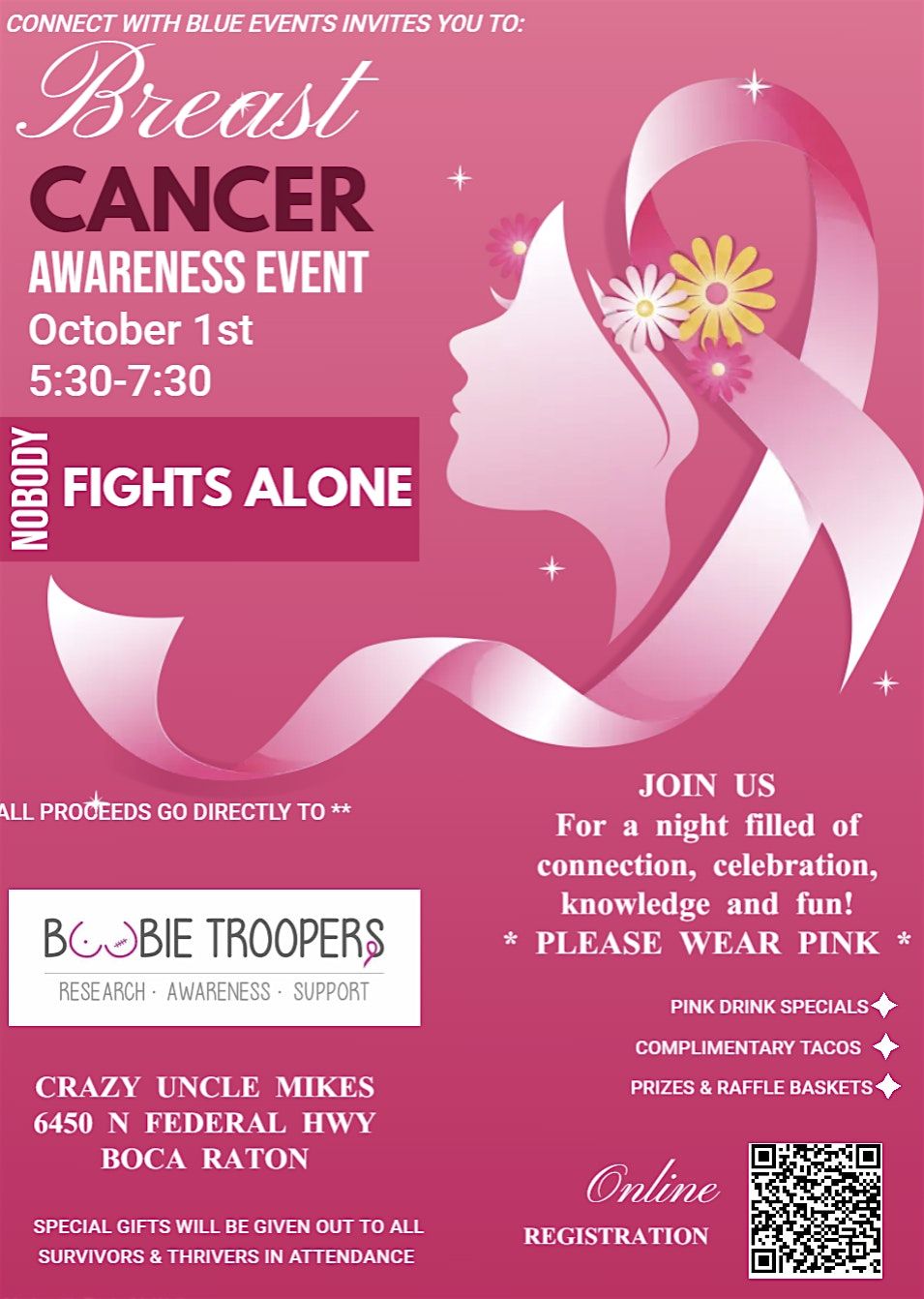 NOBODY FIGHTS ALONE - BREAST CANCER AWARENESS EVENT