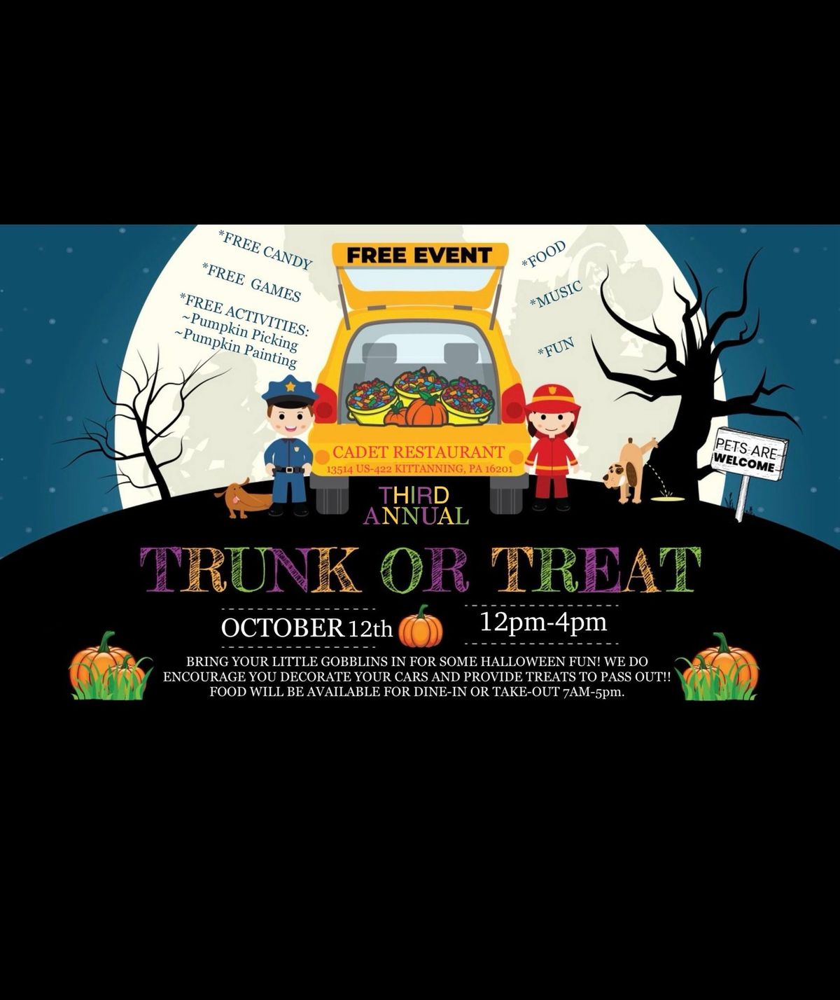 Cadet 3rd Annual Trunk-or-Treat