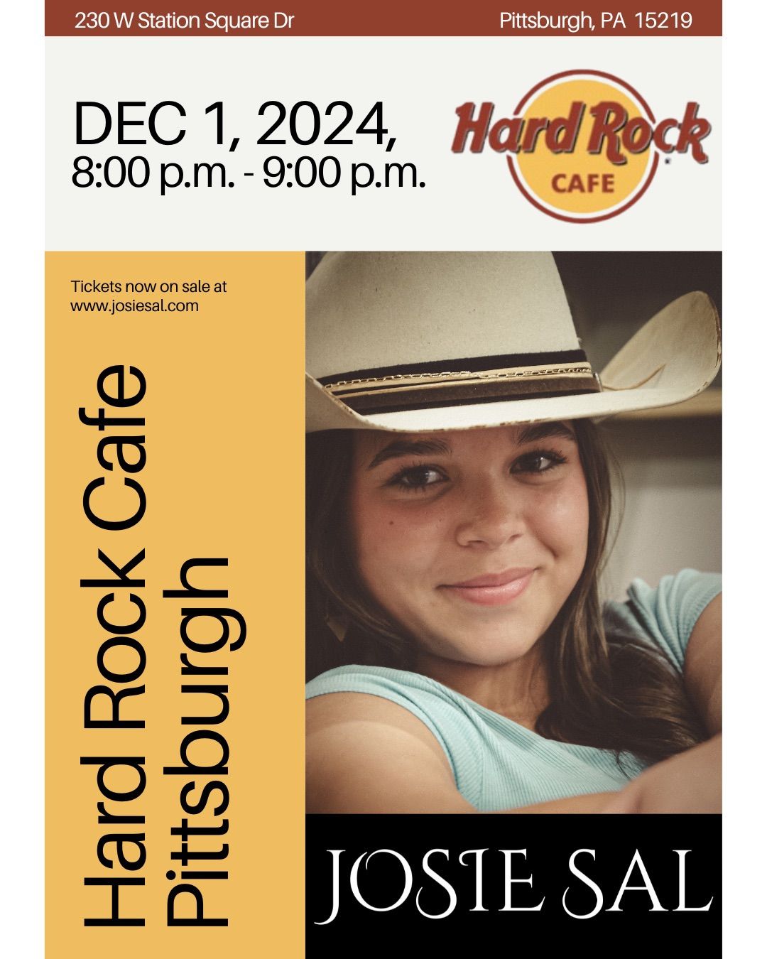 Josie Sal Live at Hard Rock Cafe Pittsburgh