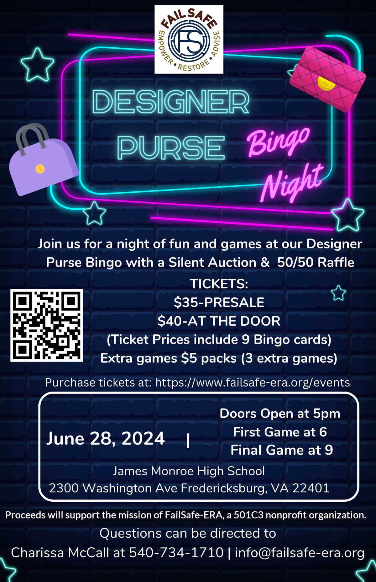 Designer Purse Bingo Fundraiser