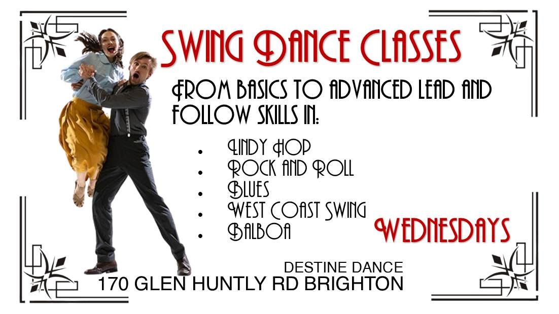 Swing Social Dance Classes - beginner to advanced lead and follow in Brighton