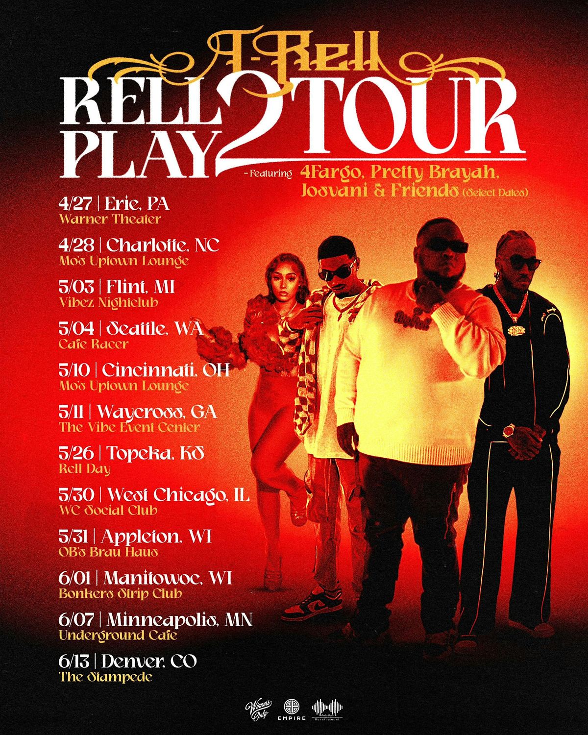 T-Rell "Rell Play" 2 Tour W\/ 4Fargo,Pretty Brayah & Friends West Chicago IL