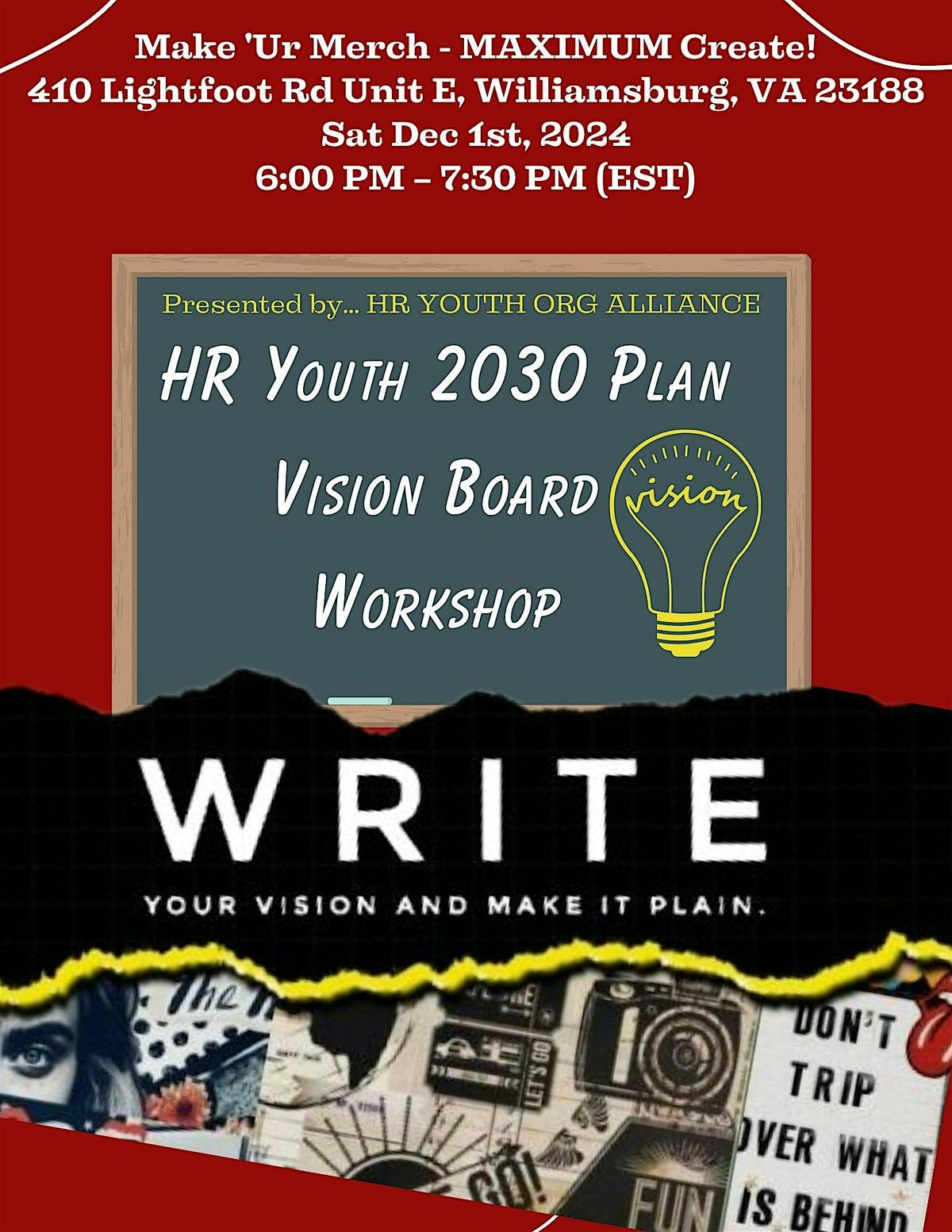 HR Youth 2030 Plan Vision Board  Workshop