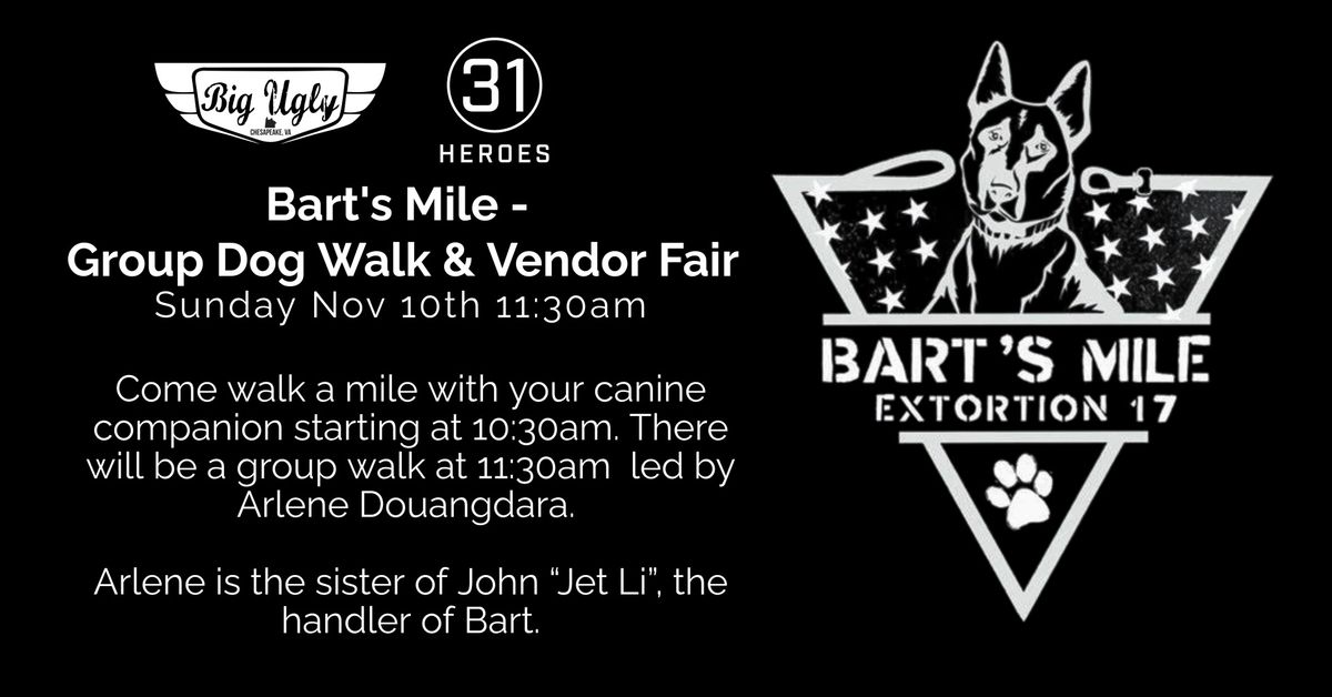 Bart's Mile Group Dog Walk & Vendor Fair | Big Ugly Brewing