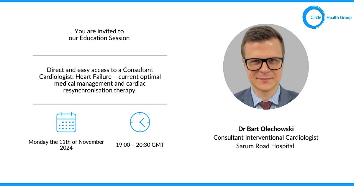 FREE Education Session: Direct and easy access to a Consultant Cardiologist