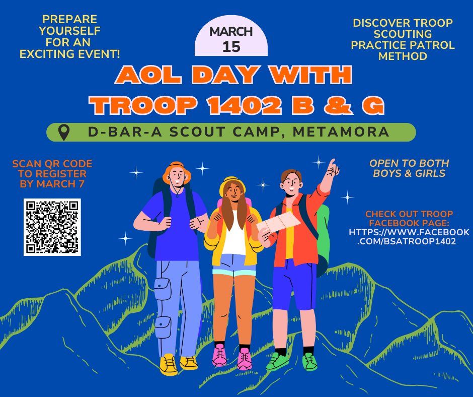 AOL Scout Day with Troop 1402 (Spring Camp)