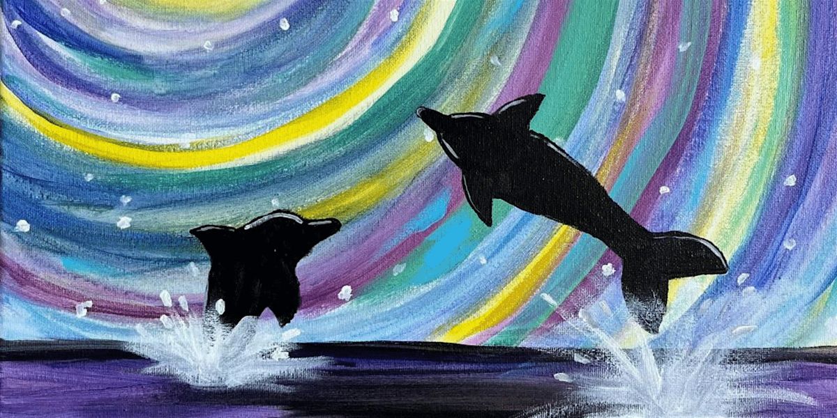 Dolphins in the Night - Paint and Sip by Classpop!\u2122