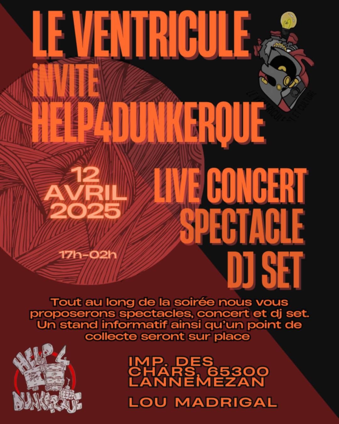 Soir\u00e9e soutien Help 4 Dunkerque au Madrigal (65)