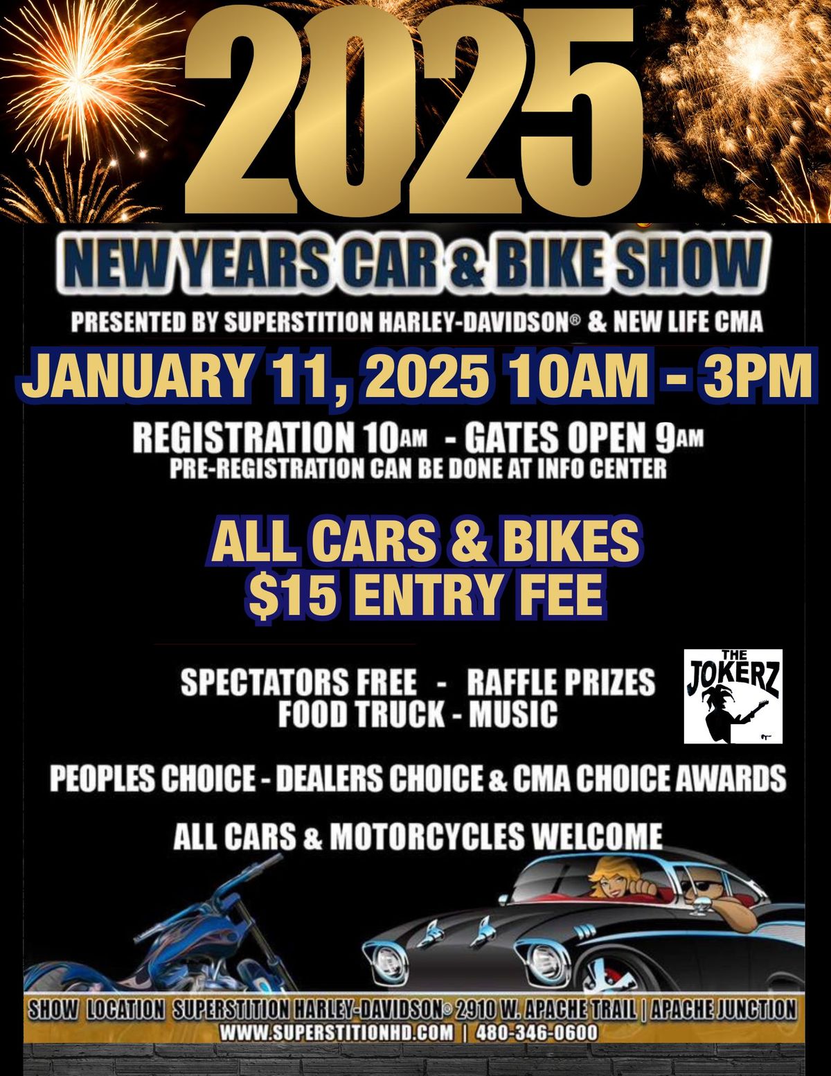 New Year's Car & Bike Show 2025 - 10am - 3pm