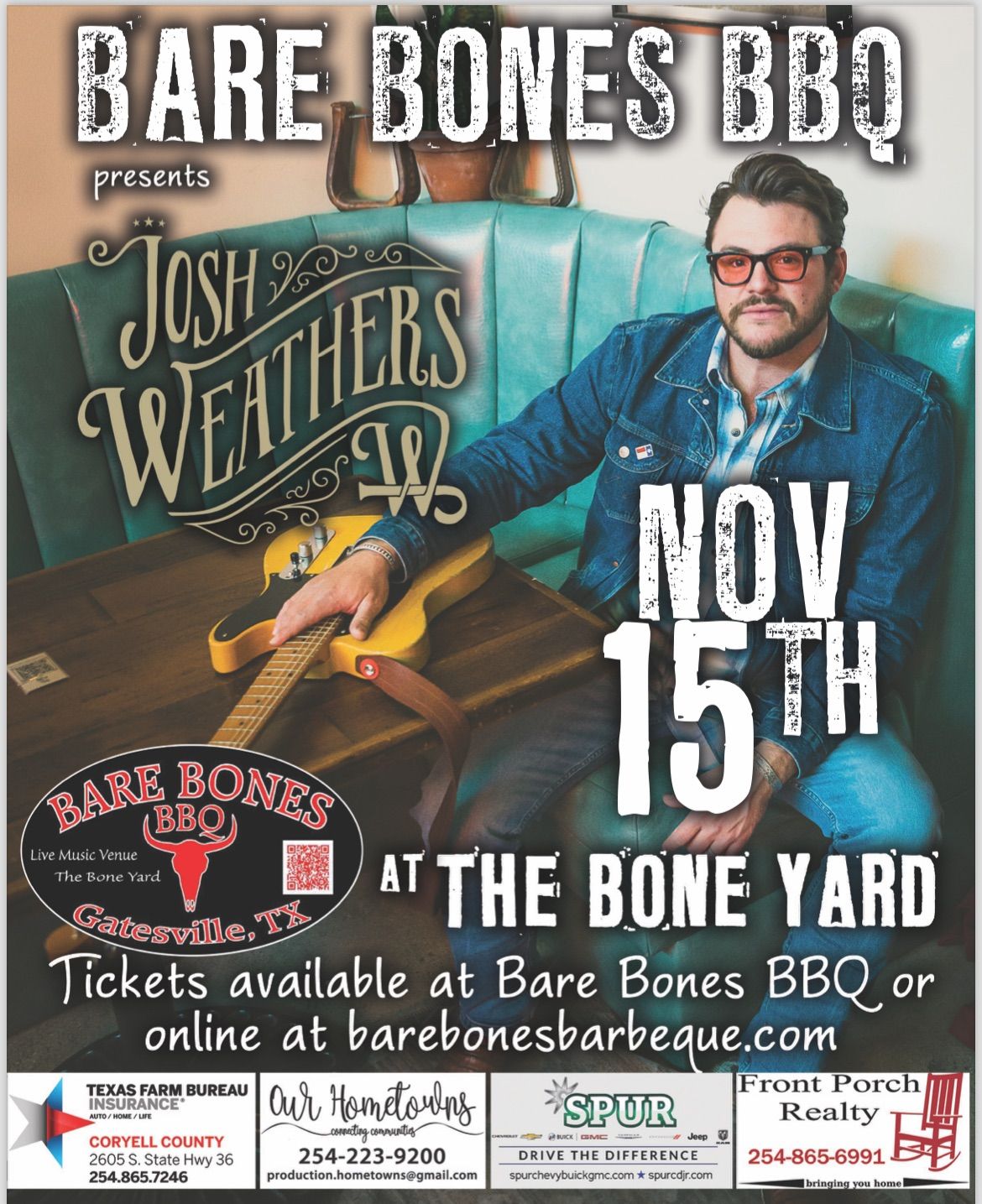 Josh Weathers Music at the Bone Yard Stage w\/ special guest The David D Band