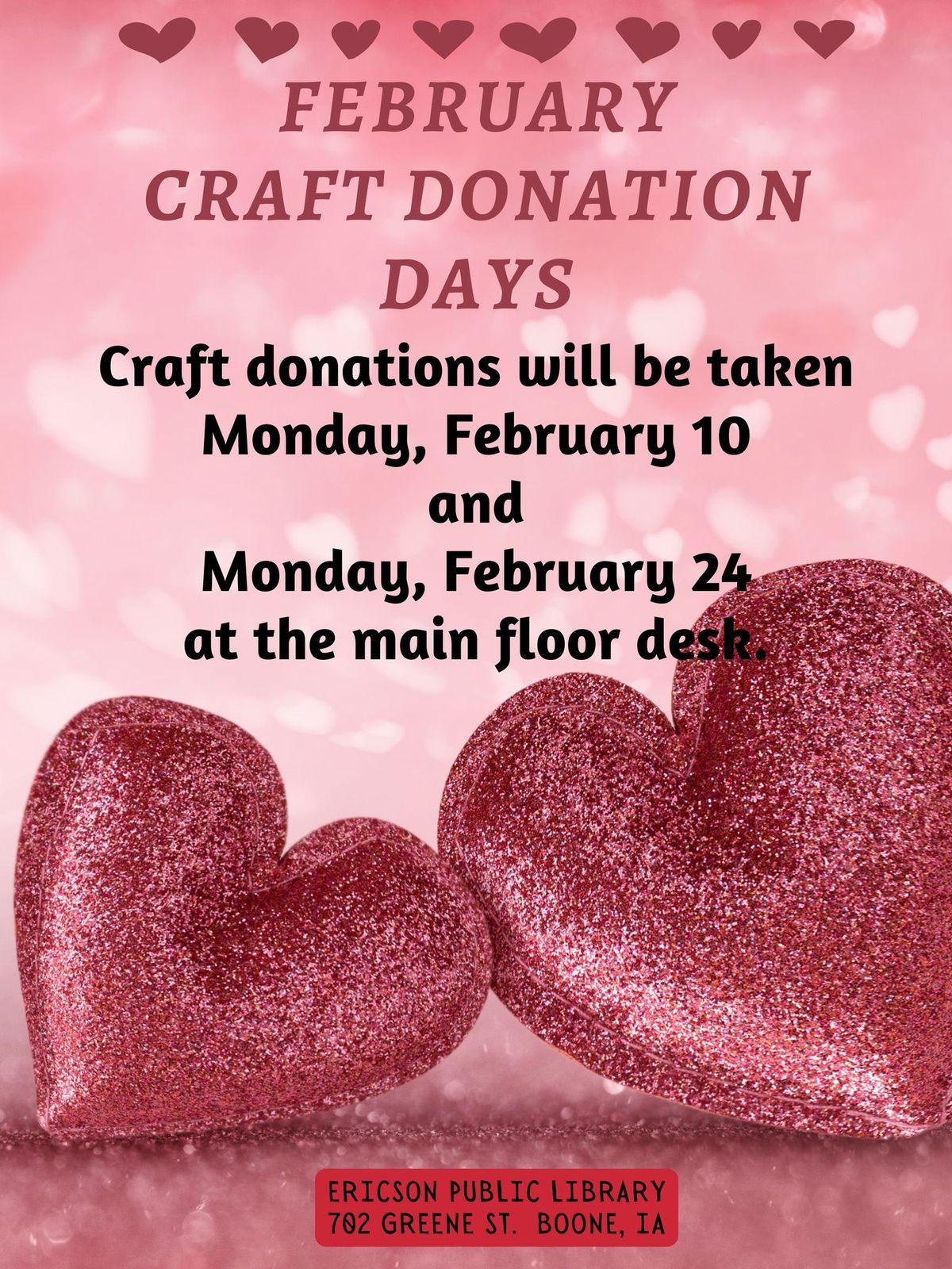 February Craft Donation Days