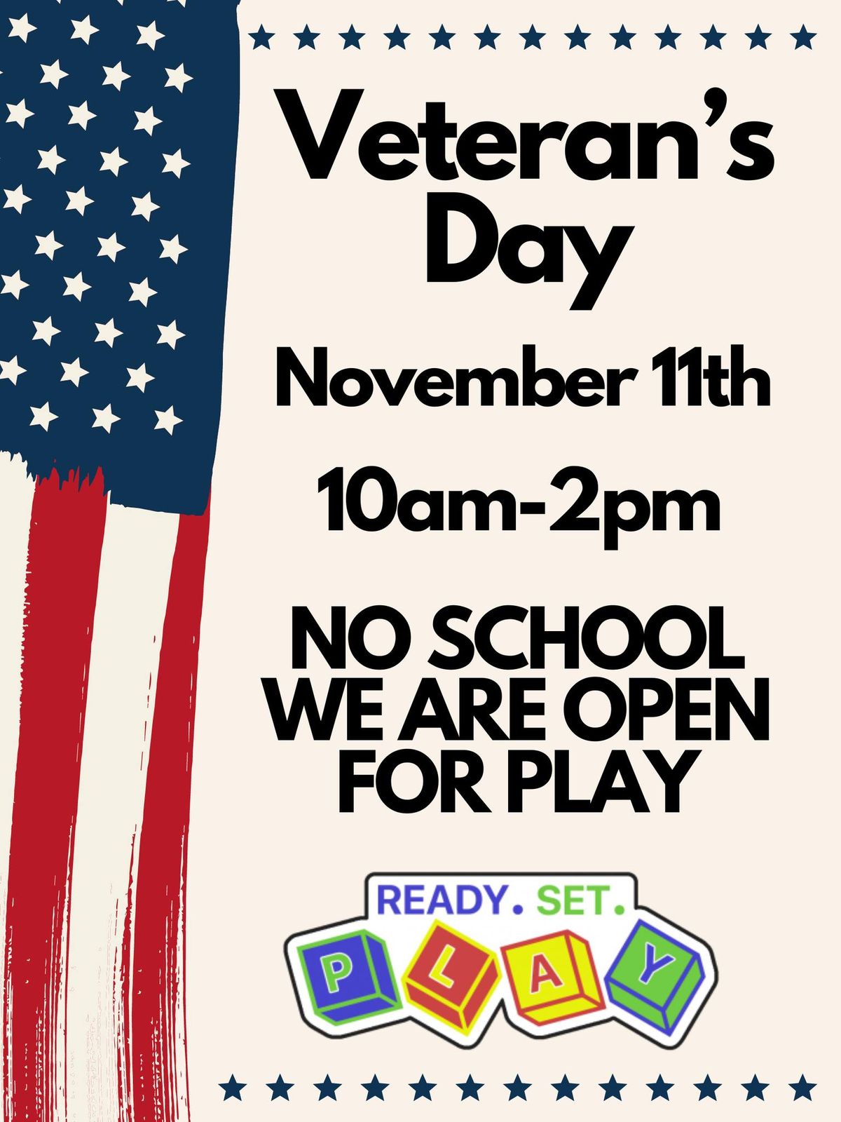 Veteran's Day Open Play Hours