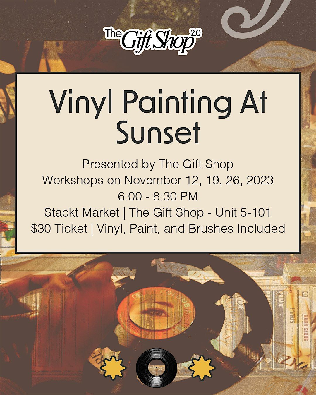 Vinyl Painting at Sunset