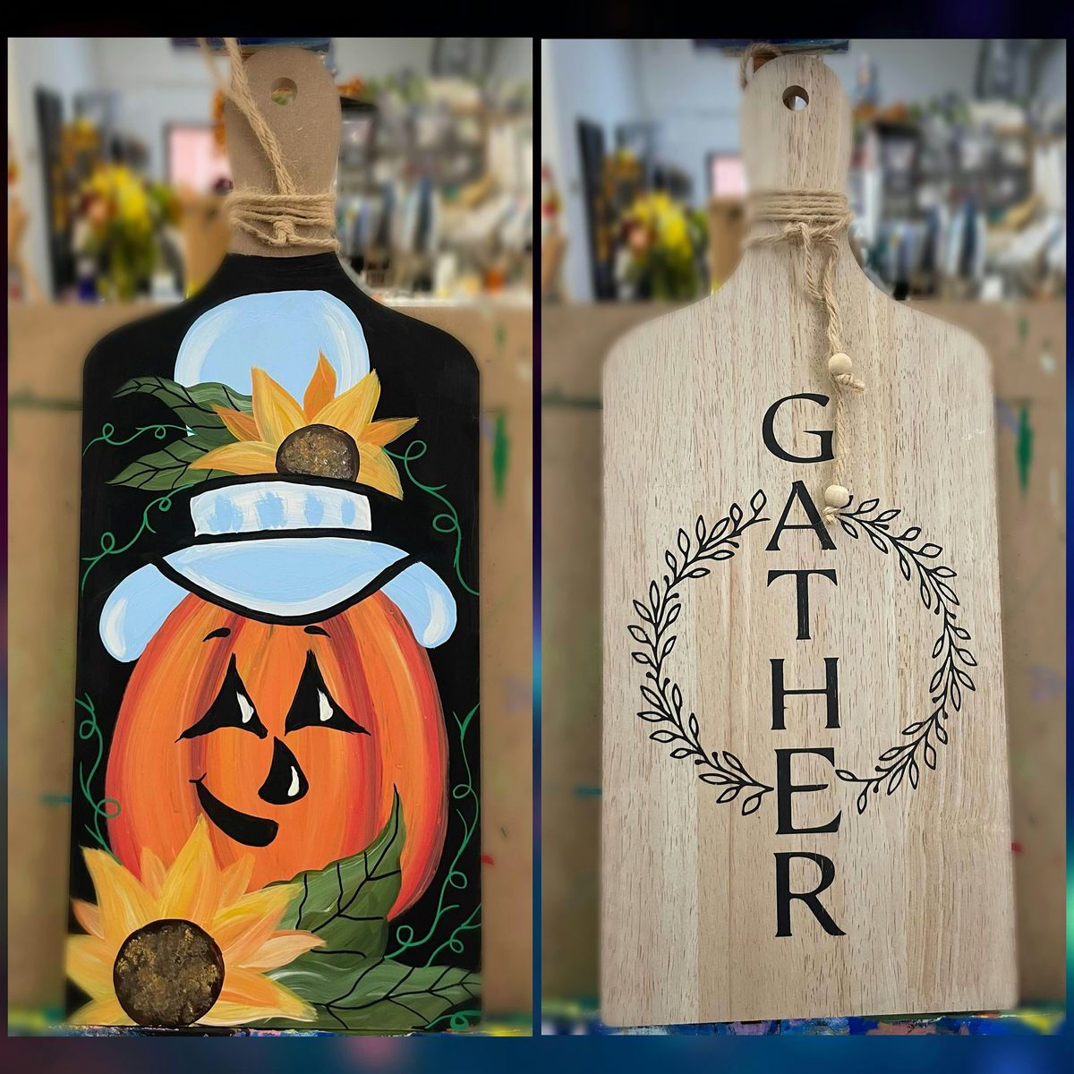 Decorative Wooden Paddle - Autumn Painting Class