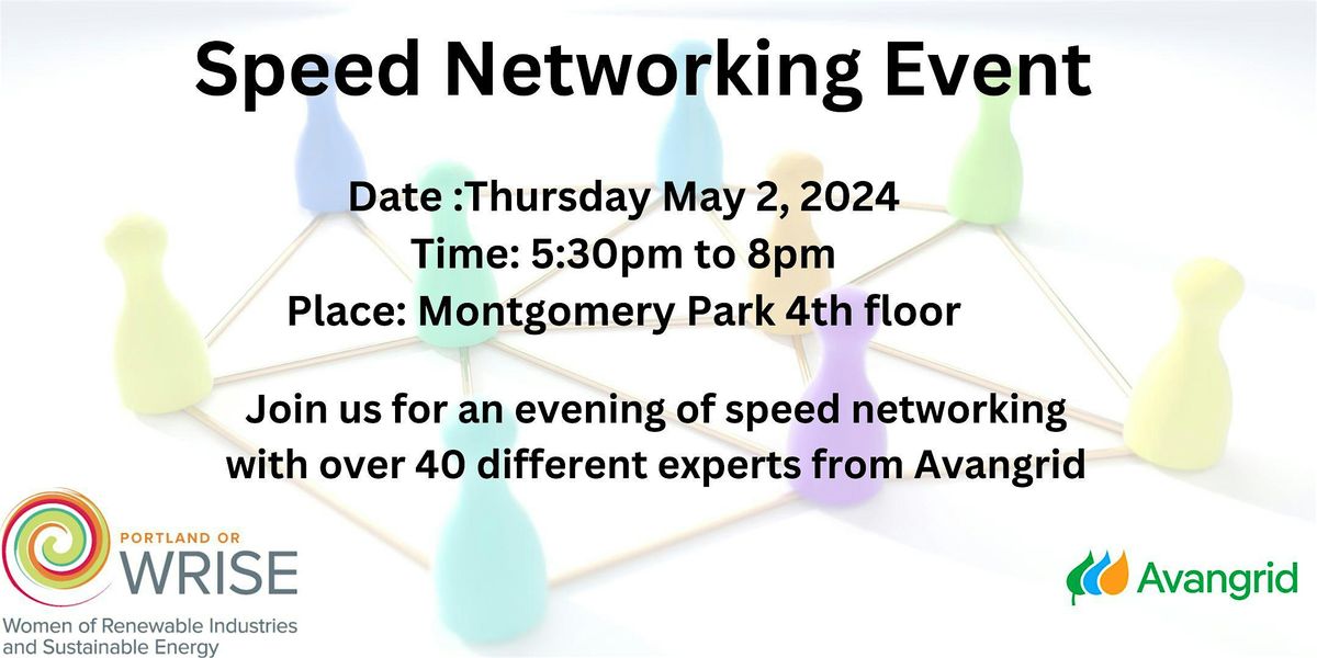 WRISE PDX and Avangrid : Small Group Speed Networking Event