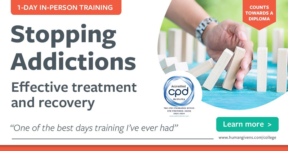 Stopping Addictions: effective treatment and recovery (1-day CPD Training Workshop)