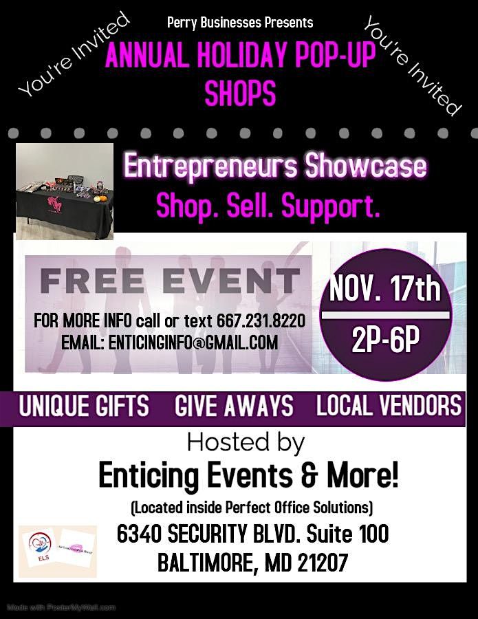 Annual Entrepreneurs Holiday Pop-Up Shops