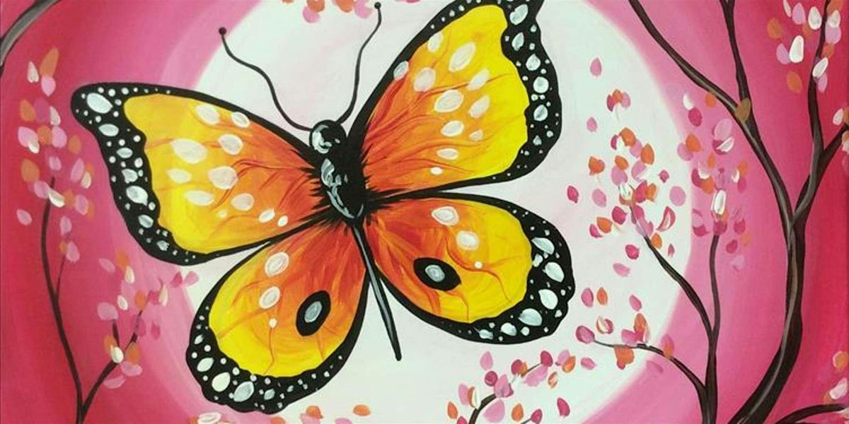 Fluttering Butterfly - Family Fun - Paint and Sip by Classpop!\u2122