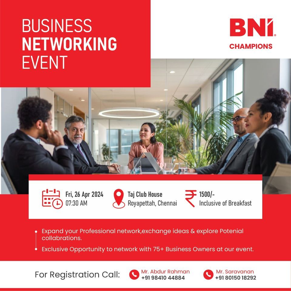 BUSINESS NETWORKING EVENT BNI CHAMPIONS