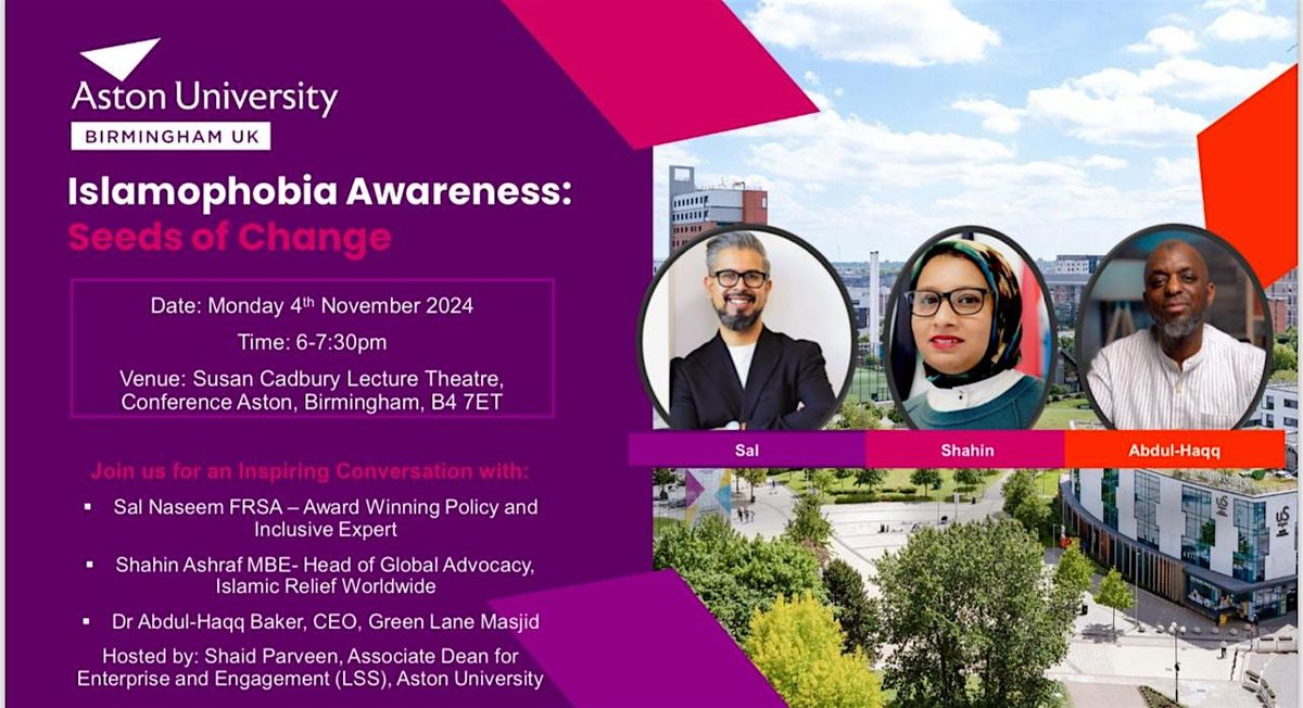 Aston University: Islamophobia Awareness Event