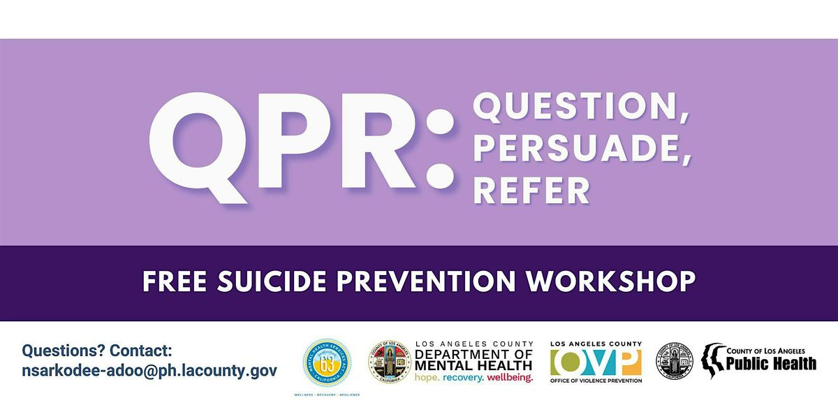 Question Persuade Refer: Free Community Suicide Prevention Training