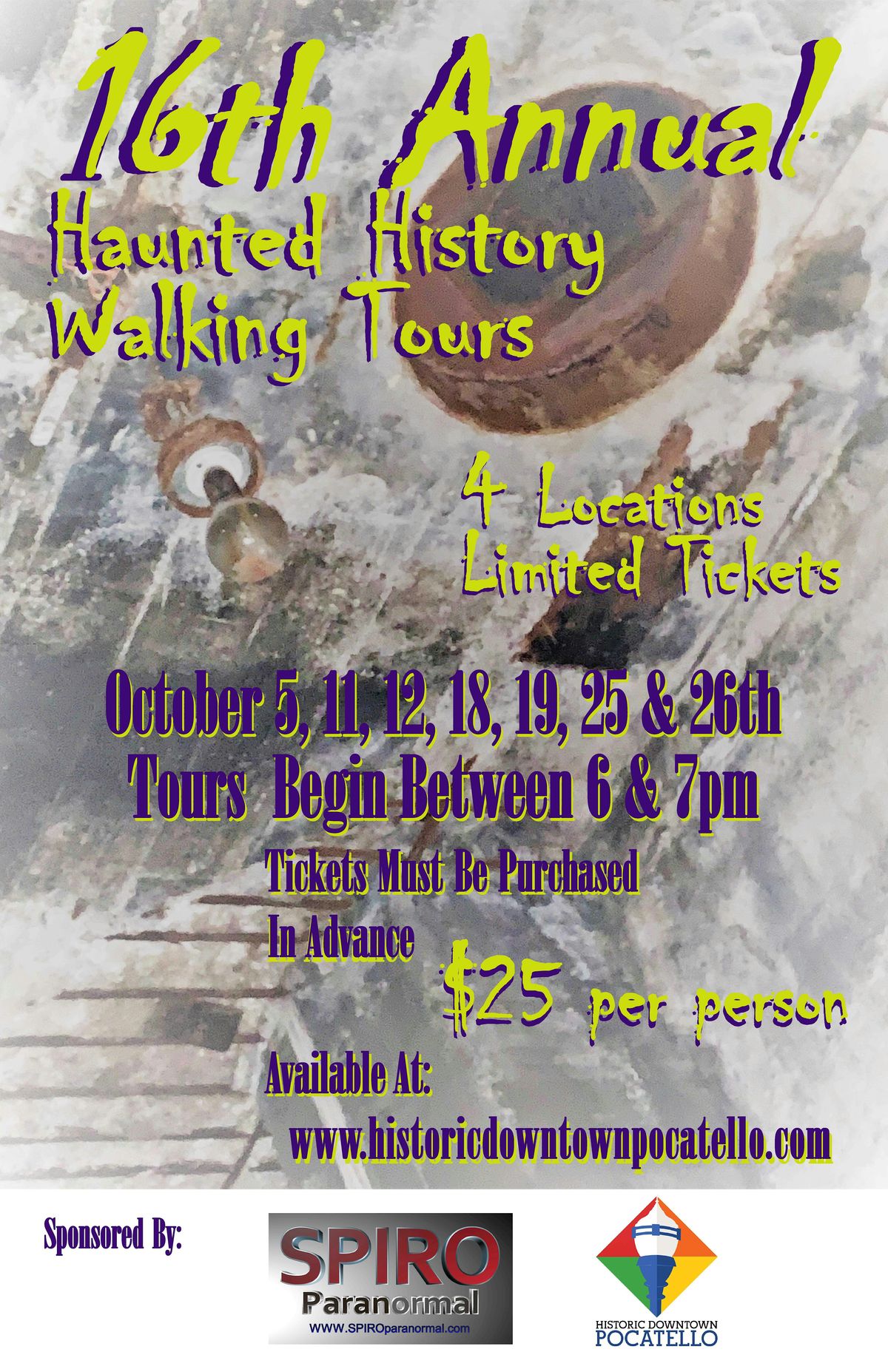 Haunted Tour Saturdays  7pm