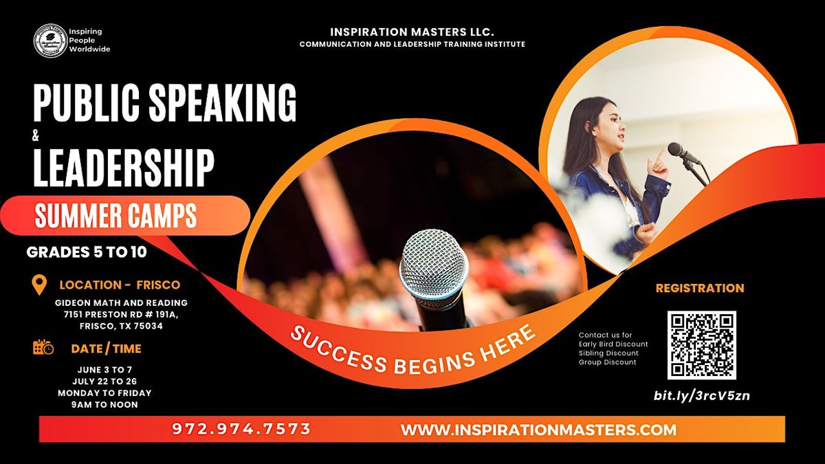 Public Speaking and Leadership Summer Camps in Frisco