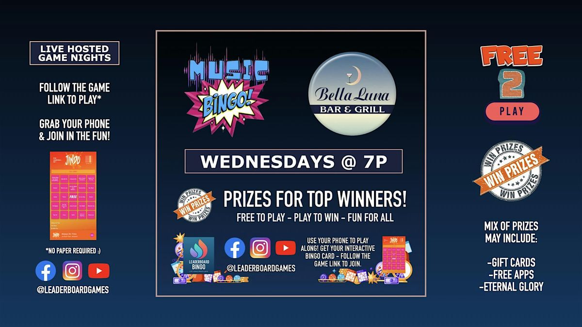 Music BINGO  | Bella Luna Bar & Grill - North Providence RI - WED 7p