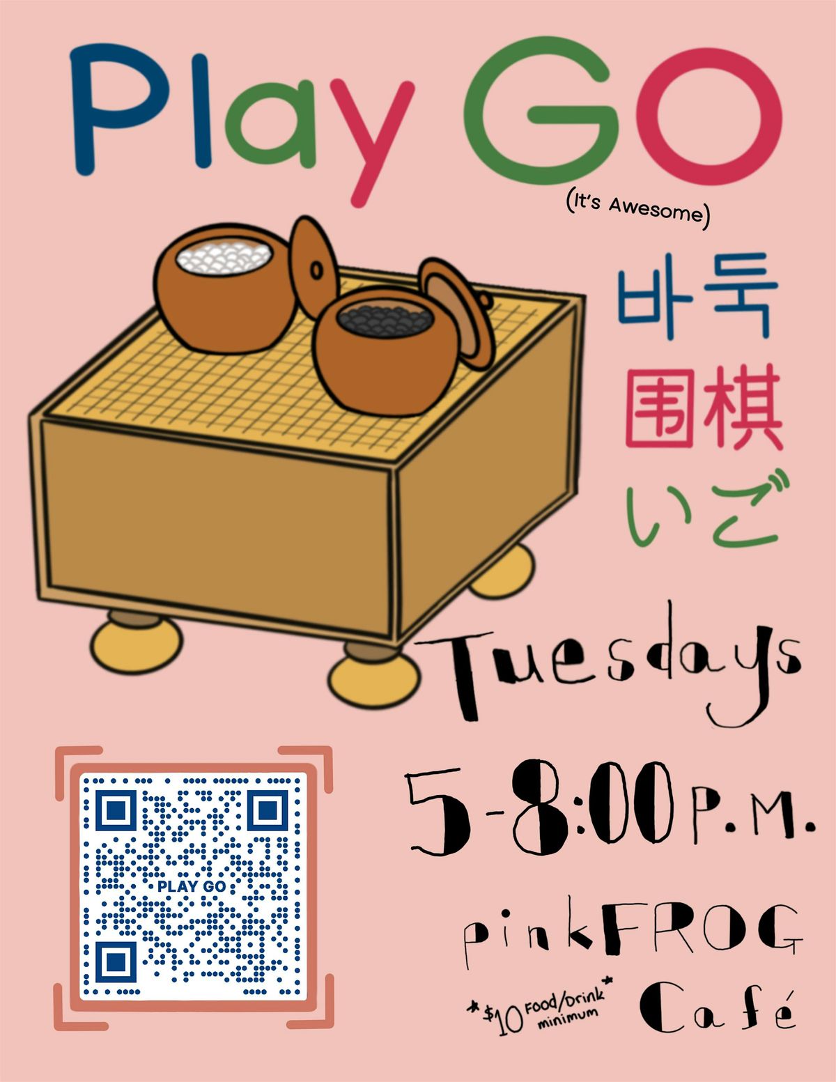 pinkFROG cafe Play Go Tuesday Meetup