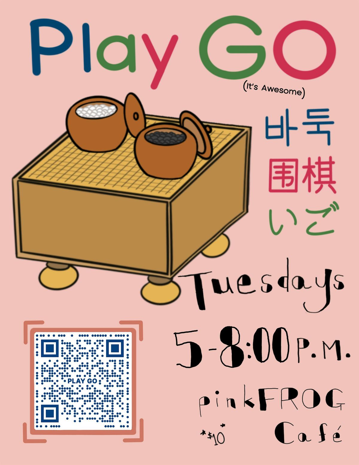 pinkFROG cafe Play Go Tuesday Meetup
